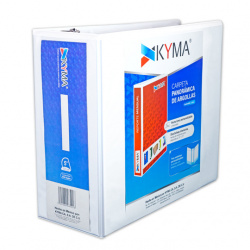 Kyma Carpeta de Vinil con Arillo D, 5'', para 950 Hojas, Blanco 