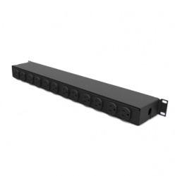 Laces PDU para Rack 1U, 15A, 12x NEMA 5-15, Negro 