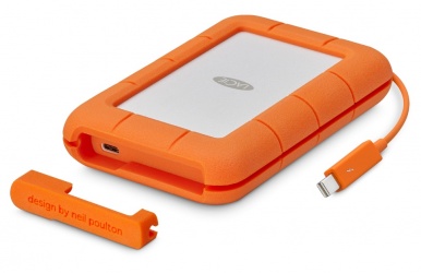 SSD Externo Lacie Rugged Thunderbolt USB C, 1TB, UAB C 2.0, Naranja - para Mac/PC 