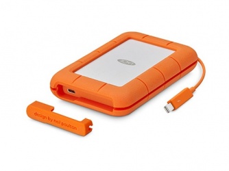 SSD Externo LaCie Rugged Thunderbolt USB-C, 500GB, USB C 2.0, Naranja/Blanco - para Mac/PC 