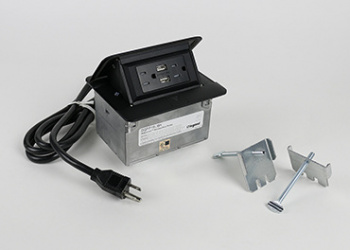 Legrand Tomacorriente de Piso DQFP15UBK, 2 Enchufes, 15A, Aluminio 