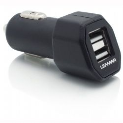 Lenmar Cargador USB para Auto de 2 Puertos, 4.2A, Negro 