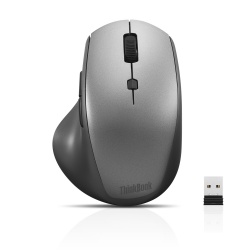 Mouse Lenovo Óptico ThinkBook, RF Inalámbrico, 2400DPI, Negro/Gris 