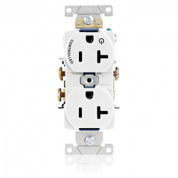 Leviton Tomacorriente 05362-S1W, 2 Enchufes, 125V, 20A, Blanco 