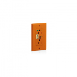 Leviton Tomacorriente 08280-IGO, 2 Enchufes, 125V, 15A, Naranja 