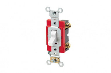 Leviton Apagador Sencillo Palanca 1222-2W, 2 Vías, 20A, Blanco 