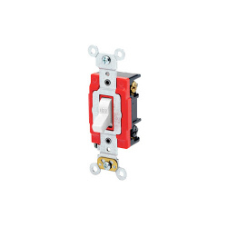 Leviton Apagador de Escalera Palanca 1223-2W, 3 Vías, 20A, Blanco 