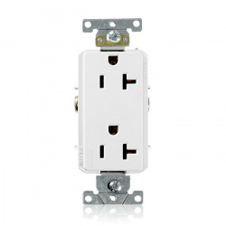 Leviton Tomacorriente 16342-W, 2 Enchufes, 125V, 20A, Blanco 