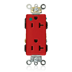 Leviton Tomacorriente 16362-HGR, 2 Enchufes, 125V, 20A, Rojo 
