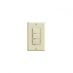 Leviton Apagador 1755-I, 3 Botones, 120V, 15A, Marfil 