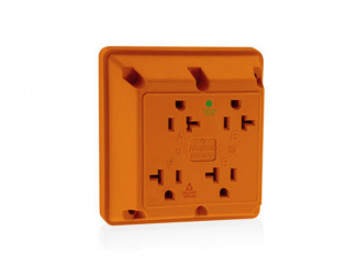 Leviton Tomacorriente  21254-0IG, 4 Enchufes, 125V, 20A, Naranja 