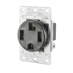 Leviton Tomacorriente 278-S00, 1 Enchufe, 1 Enchufe, NEMA L14-30R, 125 - 250V, 30A, Negro 