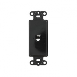 Leviton Placa de Pared 40649-E, RJ-11, 1 Puerto, Negro 