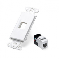 Leviton Placa de Pared 41638-W, RJ-11, 1 Puerto, Blanco 