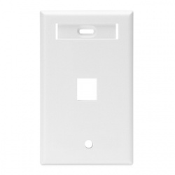 Leviton Placa de Pared QuickPort con Ventana ID, 1 Puerto, Blanco 
