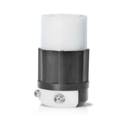 Leviton Conector de Media Vuelta, 15A, 250V, Nema L6-15R, Negro/Blanco 