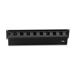 Leviton Organizador Horizontal Sencillo Frontal, 2UR, Negro 