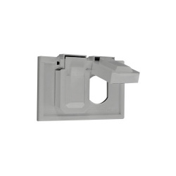 Leviton Placa de Pared para Intemperie 4976-GY, 2 Puertos, Gris 