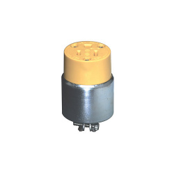 Leviton Conector de Vinil Blindado, 15A, 125V, NEMA 5-15R, Gris/Amarillo 
