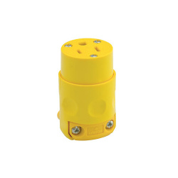 Leviton Conector de PVC, 15A, 125V, NEMA 5-15R, Amarillo 