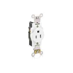 Leviton Tomacorriente 5261-W, 1 Enchufe, 125V, 15A, Blanco 