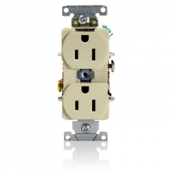 Leviton Tomacorriente 5262-SI, 2 Enchufes, 125V, 15A, Marfil 