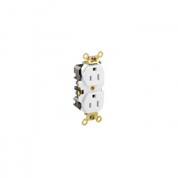 Leviton Tomacorriente 5262-W, 2 Enchufes, 125V, 15A, Blanco 