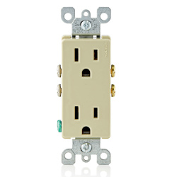 Leviton Tomacorriente 5325-I, 2 Enchufes, 125V, 15A, Marfil 