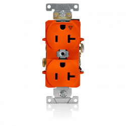 Leviton Tomacorriente 5362-IG, 2 Enchufes, 125V, 20A, Naranja 