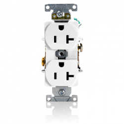 Leviton Tomacorriente 5362-SW, 2 Enchufes, 125V, 20A, Blanco 