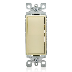 Leviton Interruptor Silencioso 5603-2I, 3 Vías, 15A, Marfil 