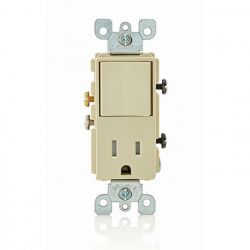Leviton Tomacorriente 5262-SI, 1 Enchufe, 120V, 15A, Marfil 