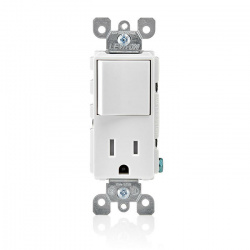 Leviton Tomacorriente 5625-W, 1 Enchufe, 120V, 15A, Blanco 