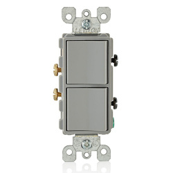 Leviton Interruptor Doble 5634-GY, 120 - 277V, 15A, Gris 