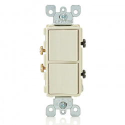 Leviton Apagador 5634-T, 2 Botones, 120 - 277V, 15A, Beige 