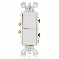 Leviton Interruptor de Luz Inteligente 5634-W, 2 Botones, 12A, 120/277V, Blanco 