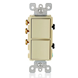 Leviton Apagador 5641-I, 3 Botones, 277V, 15A, Marfil 