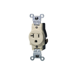 Leviton Tomacorriente 5801-I, 1 Enchufe, 125V, 20A, Marfil 