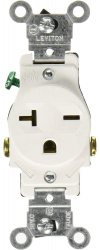 Leviton Tomacorriente 5821-W, 1 Enchufe, 250V, 20A, Blanco 
