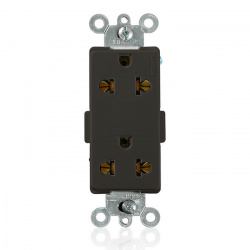 Leviton Tomacorriente 5835-E, 2 Enchufes, 125V, 15A, Negro 
