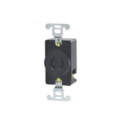 Arrow Hart Tomacorriente 7210-B, 1 Enchufe, NEMA L2-20, 250V, 20A, Negro 