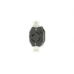 Leviton Tomacorriente Industrial 7410-B, 1 Enchufe, Nema L21-30R, 120 - 208V, 20A, Negro 