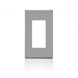 Leviton Placa de Pared sin Tornillos, Decorativa, Gris 