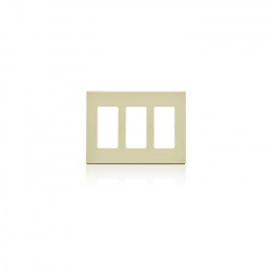 Leviton Placa de Pared 80311-SI, 3 Puertos, Marfil 