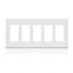 Leviton Placa de Pared 80321-SW, 5 Puertos, Blanco 