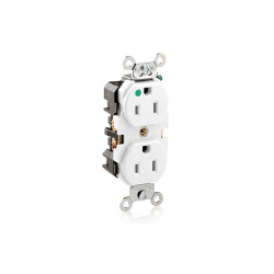 Leviton Tomacorriente 8200-W, 2 Enchufes, 125V, 15A, Blanco 