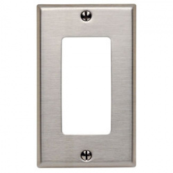 Leviton Placa para Pared 84401-40, 2 Puertos, Acero Inoxidable 