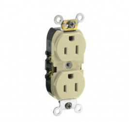 Leviton Tomacorriente CR015-I, 2 Enchufes, 125V, 15A, Marfil 
