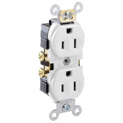 Leviton Tomacorriente CR15-W, 2 Enchufes, 125V, 15A, Blanco 