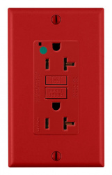 Leviton Tomacorriente GFNT2-HGR, 2 Enchufes, 125V, 20A, Rojo 